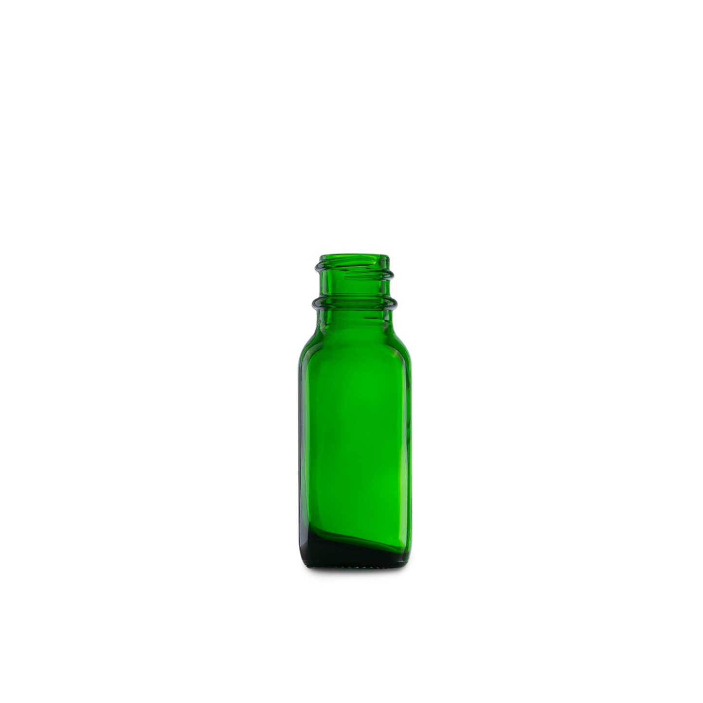 BOTELLA DE VIDRIO COLOR VERDE DE 15 ML CUELLO 18-400 - MUESTRA