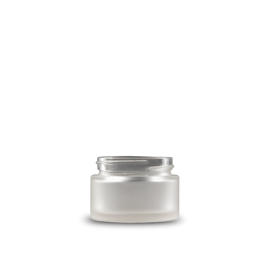 1 oz clear frosted glass jars is not only attractive but it also protects the product from light and helps extend the shelf life.