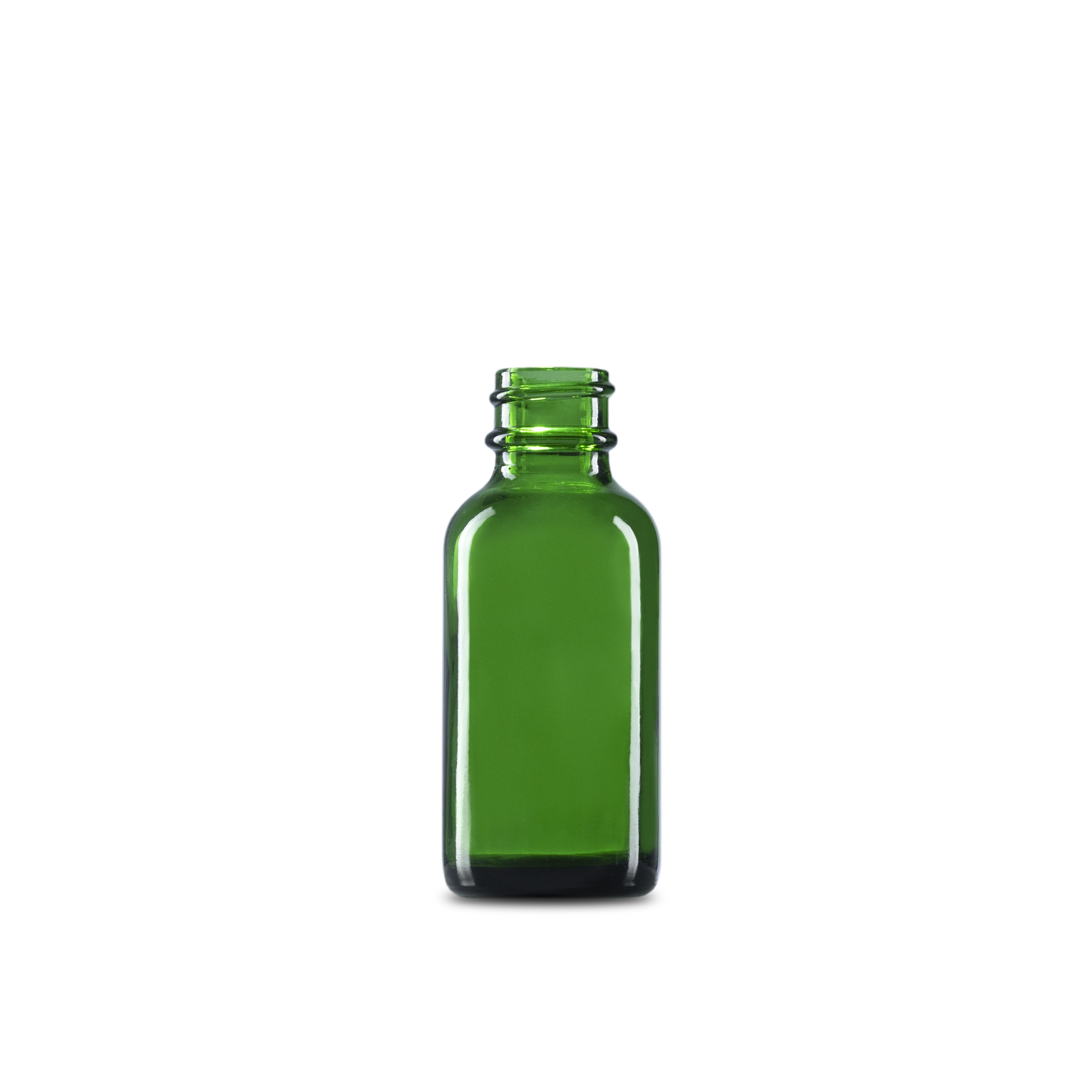 BOTELLA DE VIDRIO COLOR VERDE DE 30 ML CUELLO 20-400 - MUESTRA