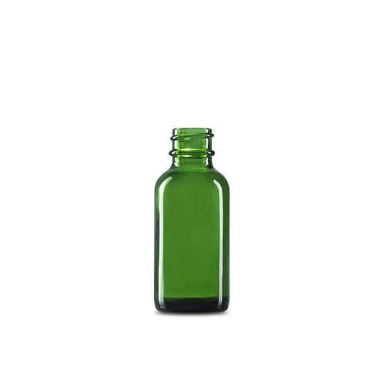 BOTELLA DE VIDRIO COLOR VERDE DE 30 ML CUELLO 20-400 - MUESTRA