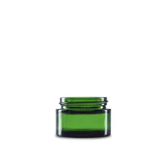 1 oz green glass round jars are a great size for any home, kitchen, or workshop. the glass is durable and thick, so it won't break easily.