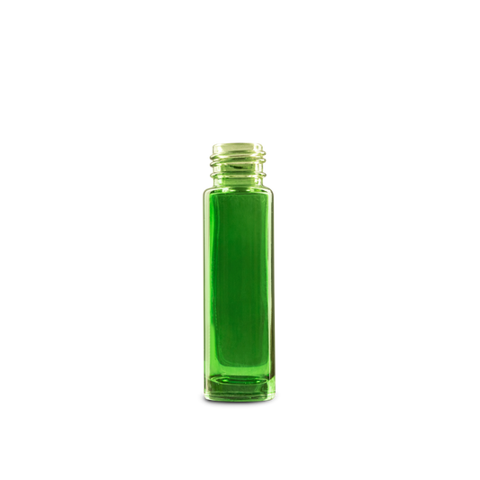 BOTELLA ROLL-ON DE VIDRIO COLOR VERDE DE 10 ML