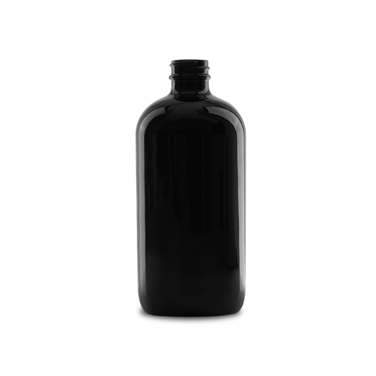 BOTELLA DE VIDRIO COLOR NEGRO UV DE 480 ML CUELLO 28-400