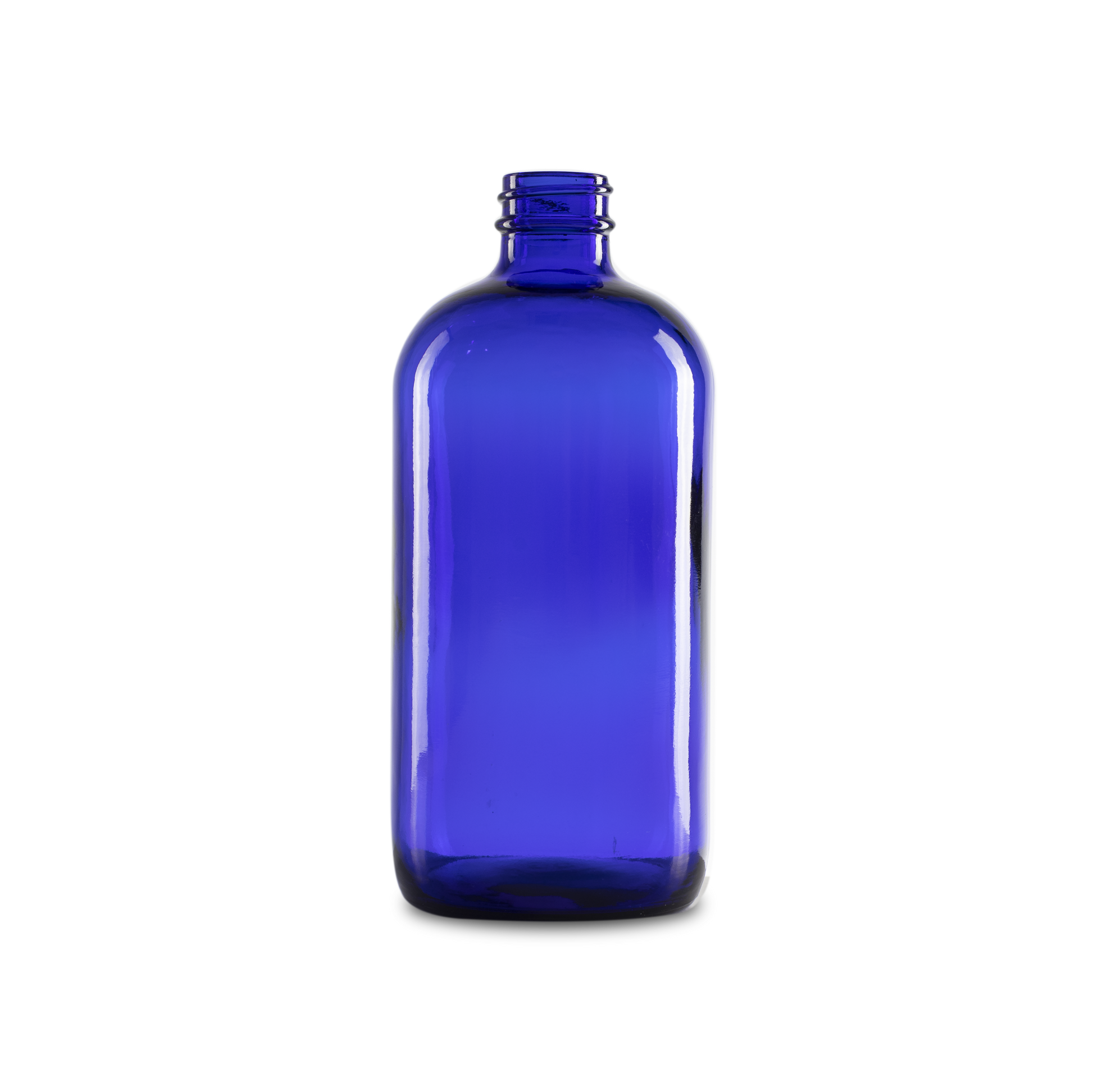 16 oz blue boston round glass bottle is an excellent container for a variety of products such as air fresheners, dishwasher detergent, etc