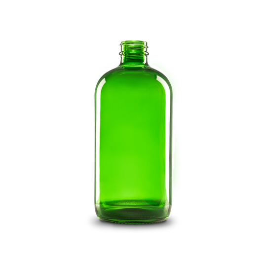 16 oz green glass bottles are perfect for storing liquids. the larger size also makes them perfect for DIY projects such as soap and candles