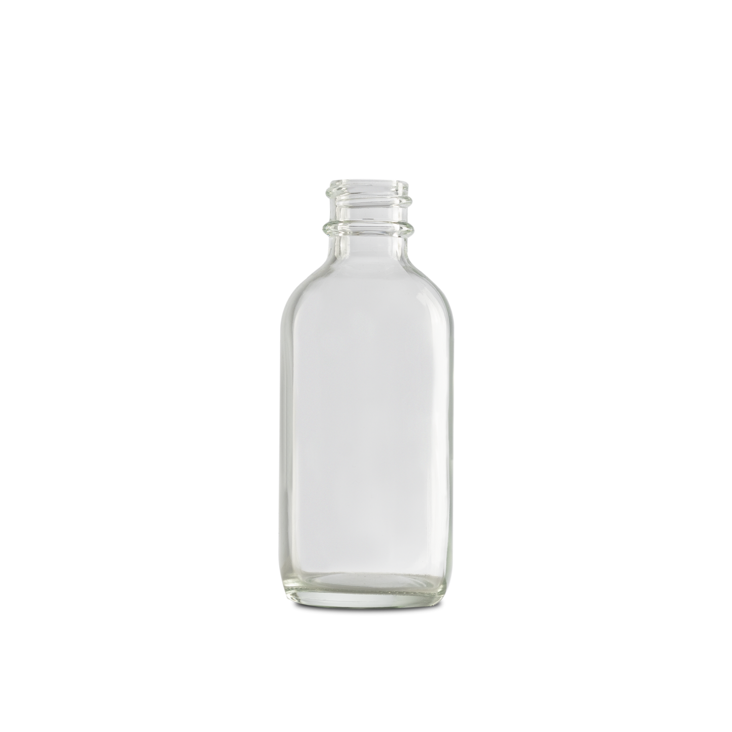 2 oz clear glass bottle is an economical option for packaging liquids. clear glass allows the consumer to see the product from all sides.