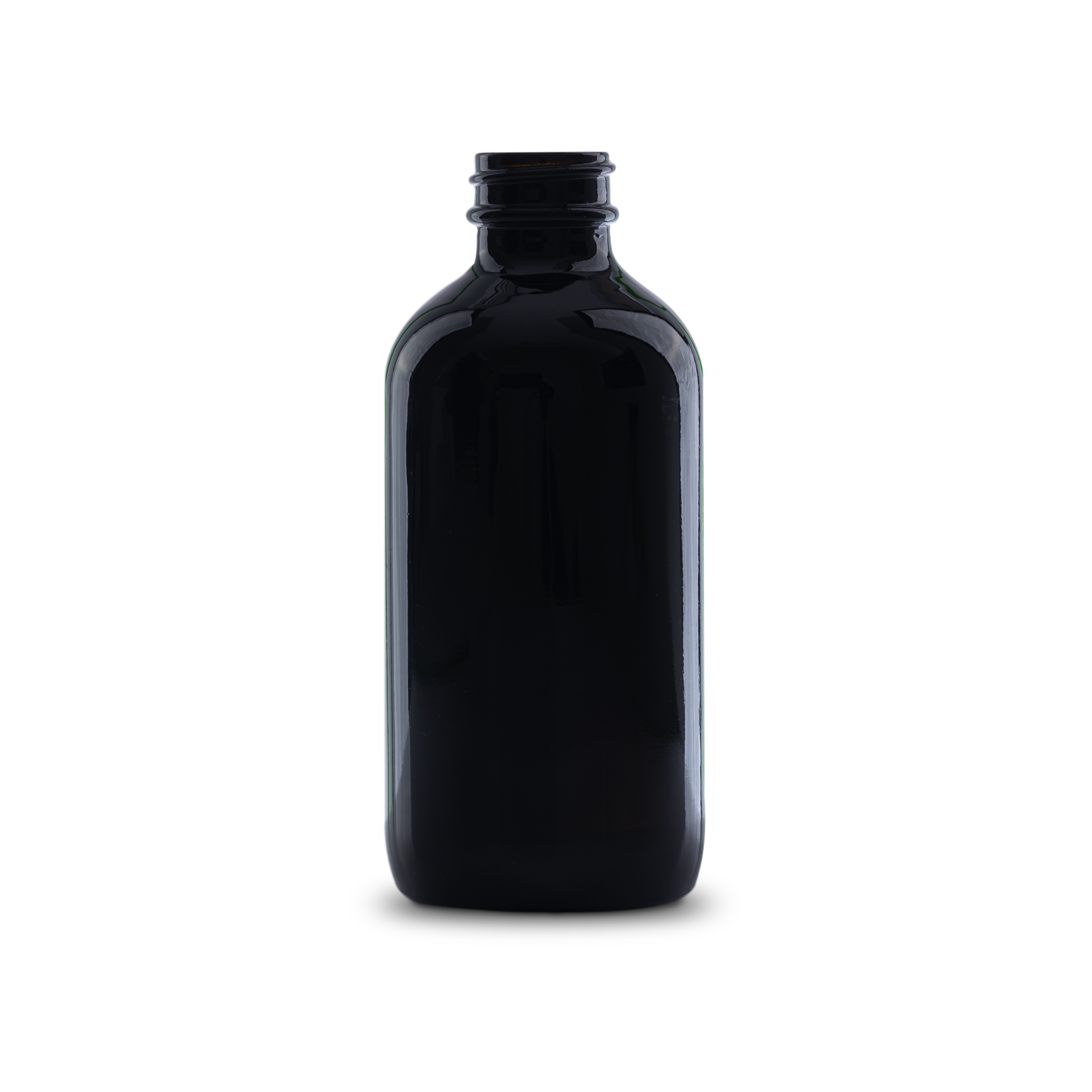 BOTELLA DE VIDRIO COLOR NEGRO UV DE 240 ML CUELLO 28-400