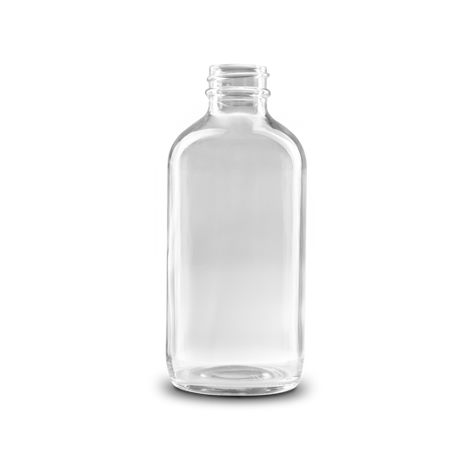 8 oz clear boston round glass bottles are durable and offer a range of transparency options to see the liquid inside.