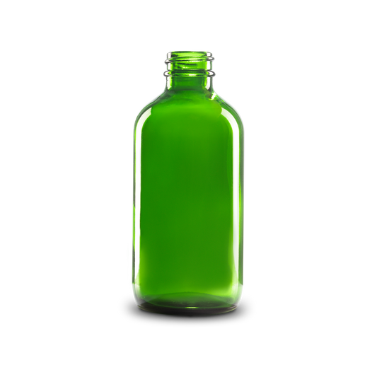 BOTELLA DE VIDRIO COLOR VERDE DE 240 ML CUELLO 28-400